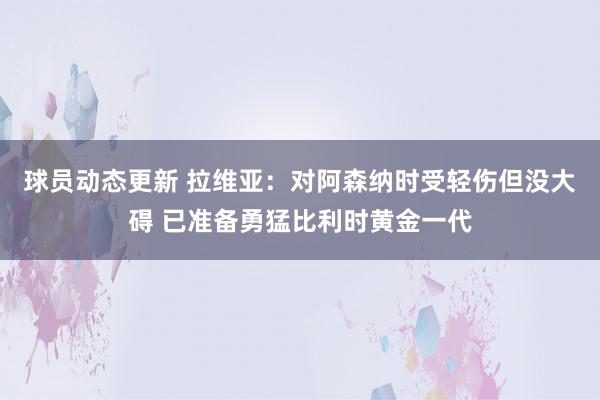 球员动态更新 拉维亚：对阿森纳时受轻伤但没大碍 已准备勇猛比利时黄金一代