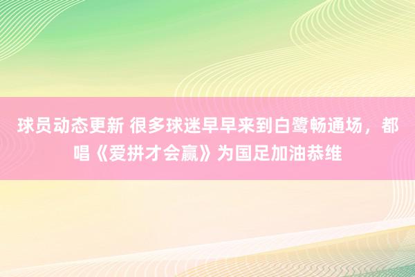 球员动态更新 很多球迷早早来到白鹭畅通场，都唱《爱拼才会赢》为国足加油恭维